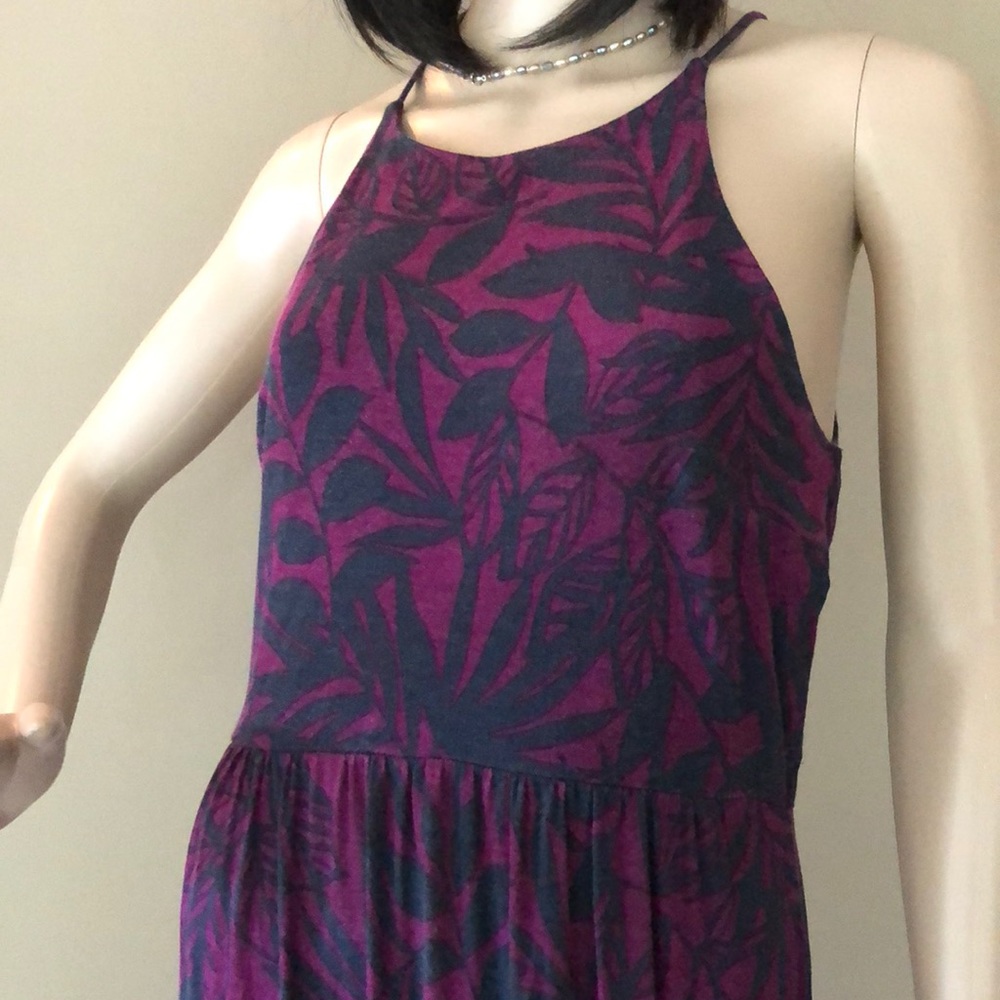 Loft flora print halter maxi dress